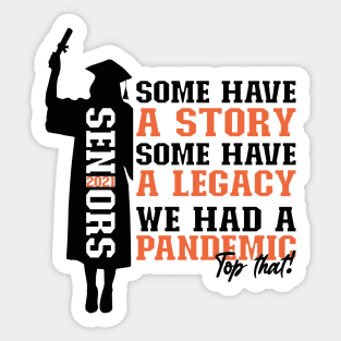 Pandemic Graduation | Black And Burnt Sienna Text Funny Graduation Sticker